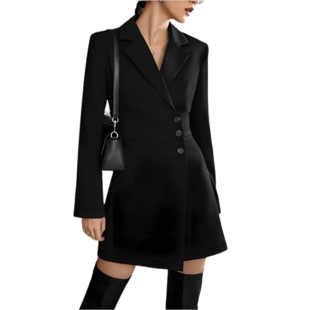 Commense Black Blazer Dress